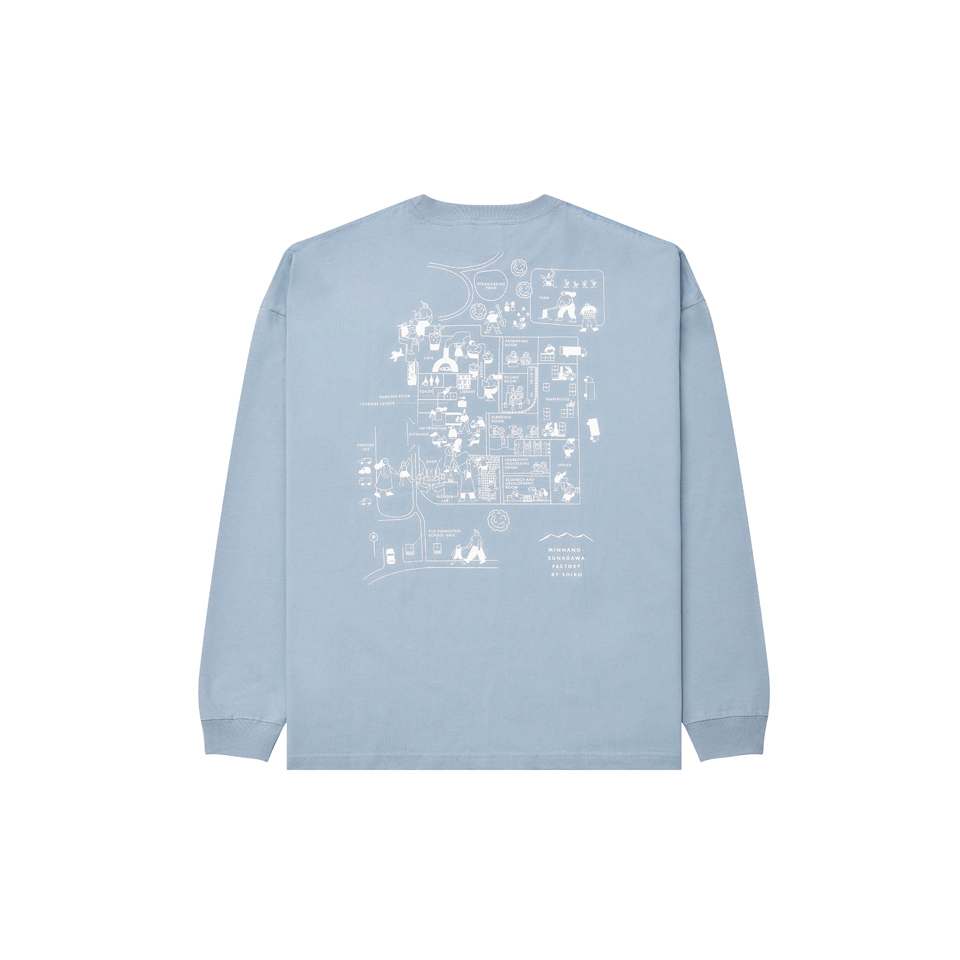 みんなの工場オリジナルロングスリーブTシャツ ブルーグレー