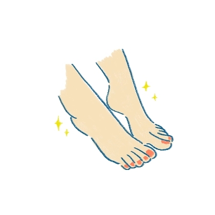 眠る前に、足首に