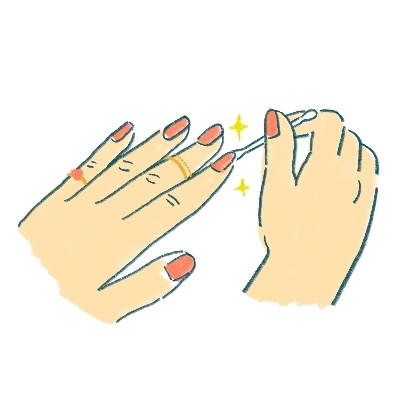 爪と皮膚の間に