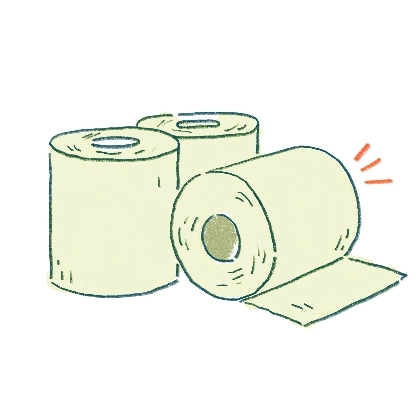 トイレットペーパーの芯に